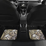 Steampunk Metallic Gears Print Front and Back Car Floor Mats