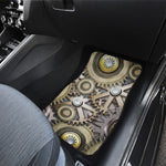 Steampunk Metallic Gears Print Front and Back Car Floor Mats