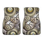 Steampunk Metallic Gears Print Front Car Floor Mats