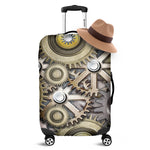 Steampunk Metallic Gears Print Luggage Cover