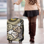 Steampunk Metallic Gears Print Luggage Cover