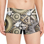 Steampunk Metallic Gears Print Men's Boxer Briefs
