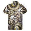 Steampunk Metallic Gears Print Men's Short Sleeve Shirt