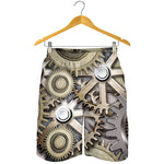 Steampunk Metallic Gears Print Men's Shorts