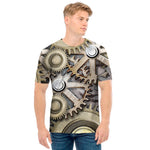 Steampunk Metallic Gears Print Men's T-Shirt