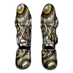 Steampunk Metallic Gears Print Muay Thai Shin Guard
