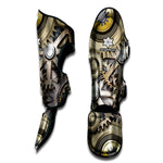 Steampunk Metallic Gears Print Muay Thai Shin Guard