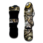 Steampunk Metallic Gears Print Muay Thai Shin Guard