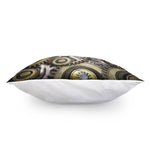 Steampunk Metallic Gears Print Pillow Cover