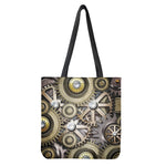 Steampunk Metallic Gears Print Tote Bag