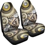 Steampunk Metallic Gears Print Universal Fit Car Seat Covers