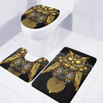 Steampunk Owl Print 3 Piece Bath Mat Set