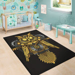 Steampunk Owl Print Area Rug