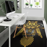 Steampunk Owl Print Area Rug