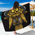 Steampunk Owl Print Beach Sarong Wrap