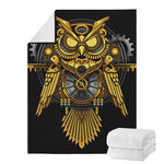 Steampunk Owl Print Blanket