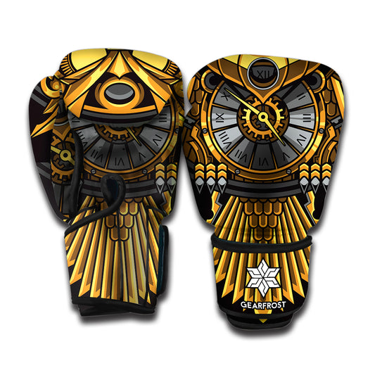 Steampunk Owl Print Boxing Gloves