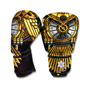 Steampunk Owl Print Boxing Gloves