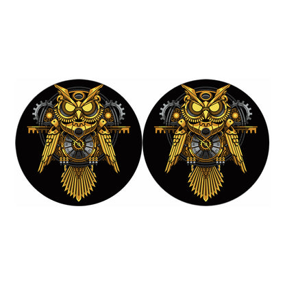 Steampunk Owl Print Car Coasters
