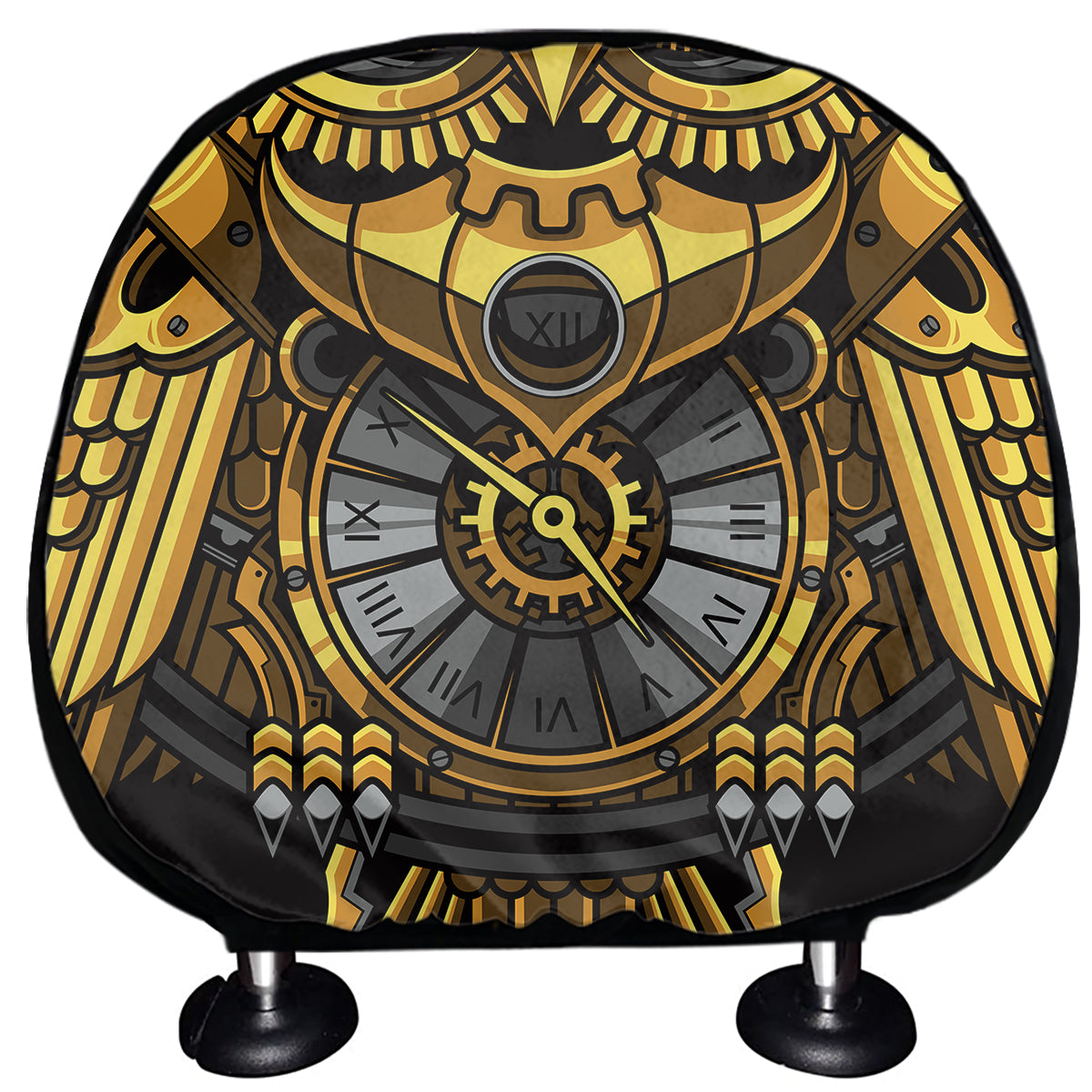 Steampunk Owl Print Car Headrest Covers