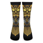 Steampunk Owl Print Crew Socks