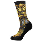 Steampunk Owl Print Crew Socks