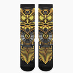 Steampunk Owl Print Crew Socks