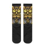 Steampunk Owl Print Crew Socks