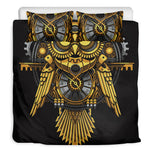 Steampunk Owl Print Duvet Cover Bedding Set