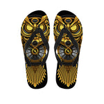 Steampunk Owl Print Flip Flops
