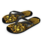 Steampunk Owl Print Flip Flops