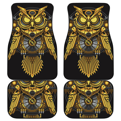 Steampunk Owl Print Front and Back Car Floor Mats