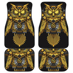 Steampunk Owl Print Front and Back Car Floor Mats