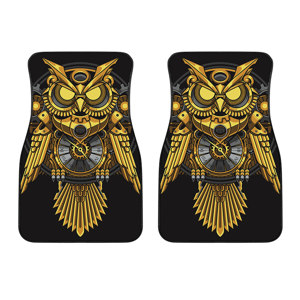 Steampunk Owl Print Front Car Floor Mats