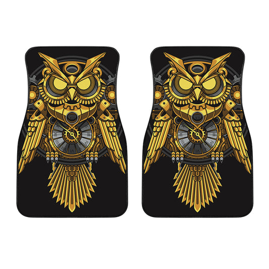 Steampunk Owl Print Front Car Floor Mats