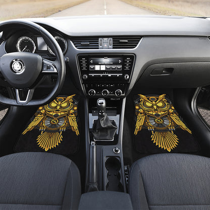 Steampunk Owl Print Front Car Floor Mats