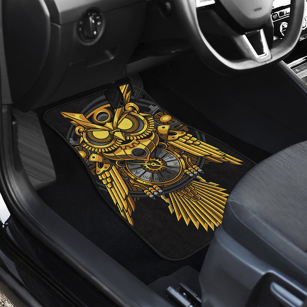 Steampunk Owl Print Front Car Floor Mats