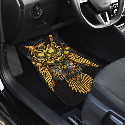 Steampunk Owl Print Front Car Floor Mats