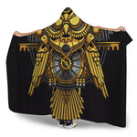 Steampunk Owl Print Hooded Blanket