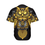 Steampunk Owl Print Men's Baseball Jersey