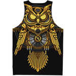 Steampunk Owl Print Men's Tank Top