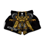 Steampunk Owl Print Muay Thai Boxing Shorts