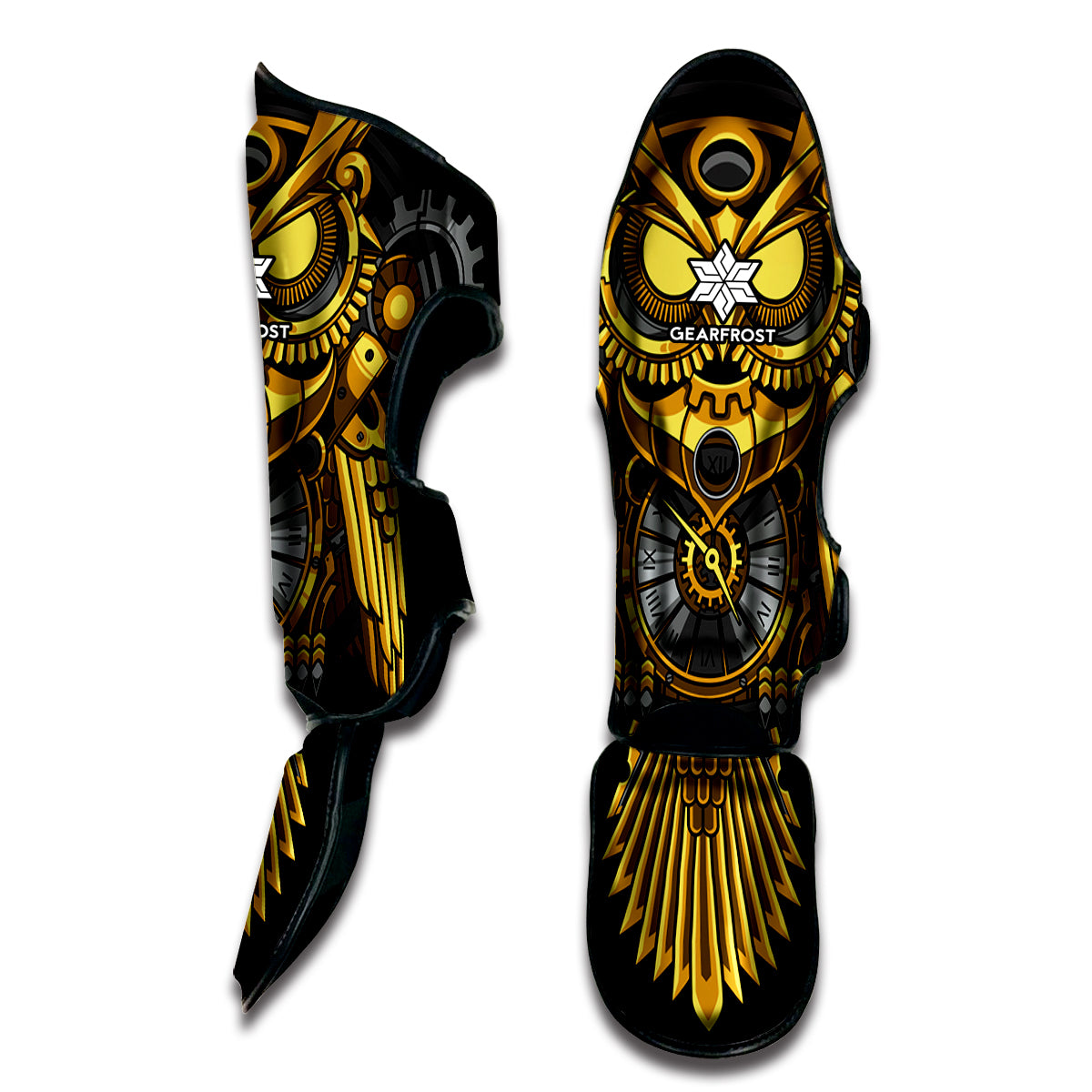 Steampunk Owl Print Muay Thai Shin Guard