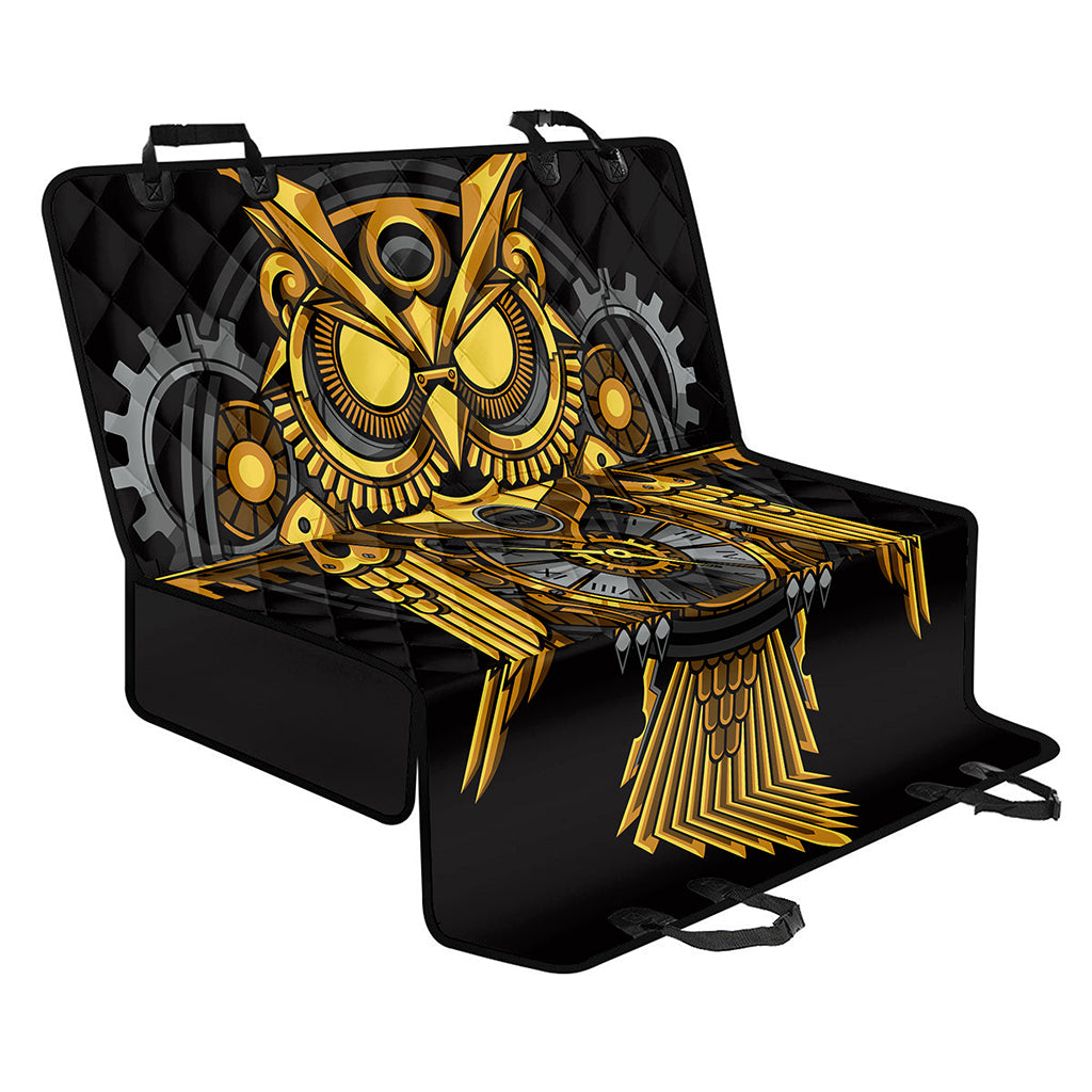 Steampunk Owl Print Pet Car Back Seat Cover