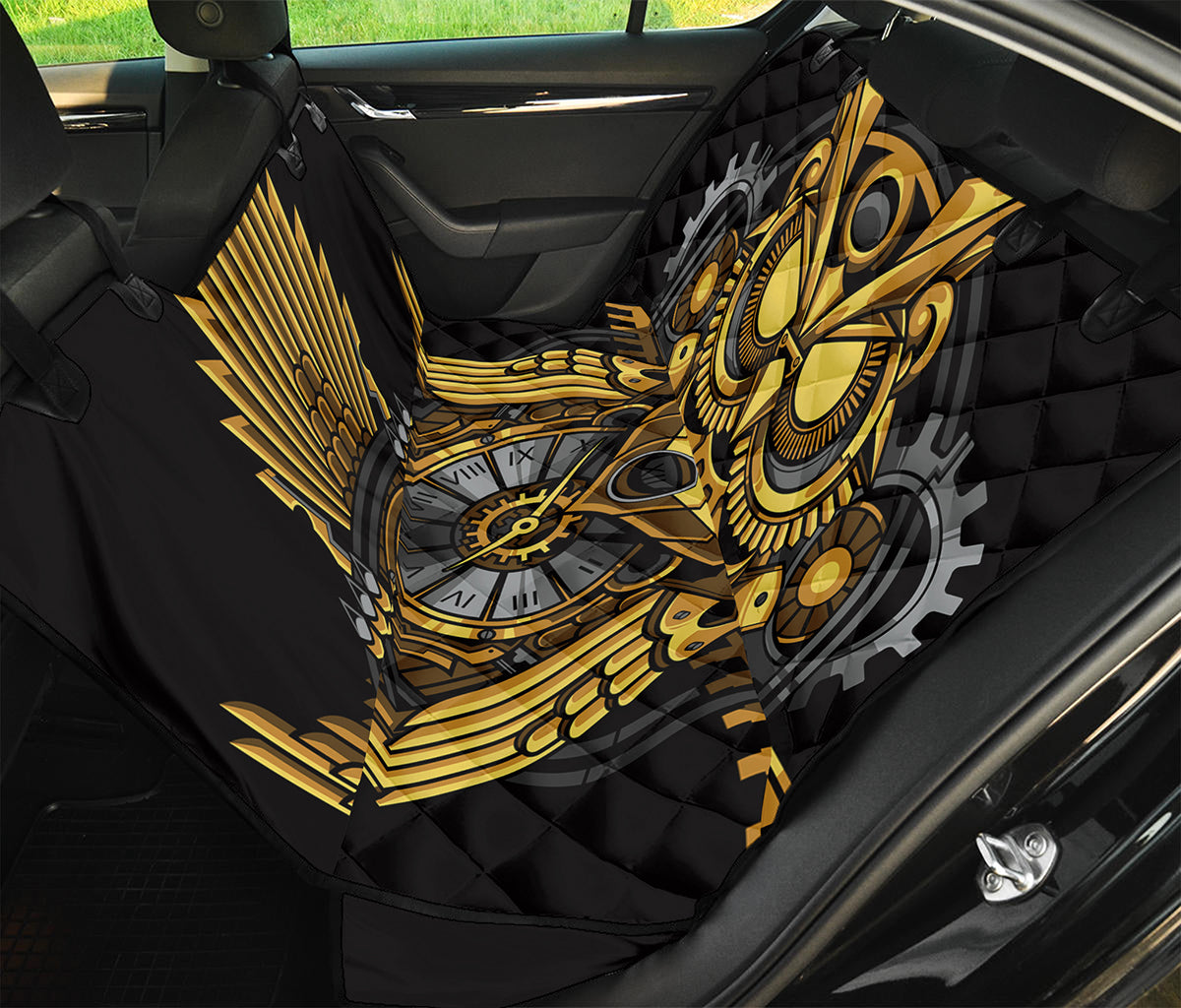 Steampunk Owl Print Pet Car Back Seat Cover