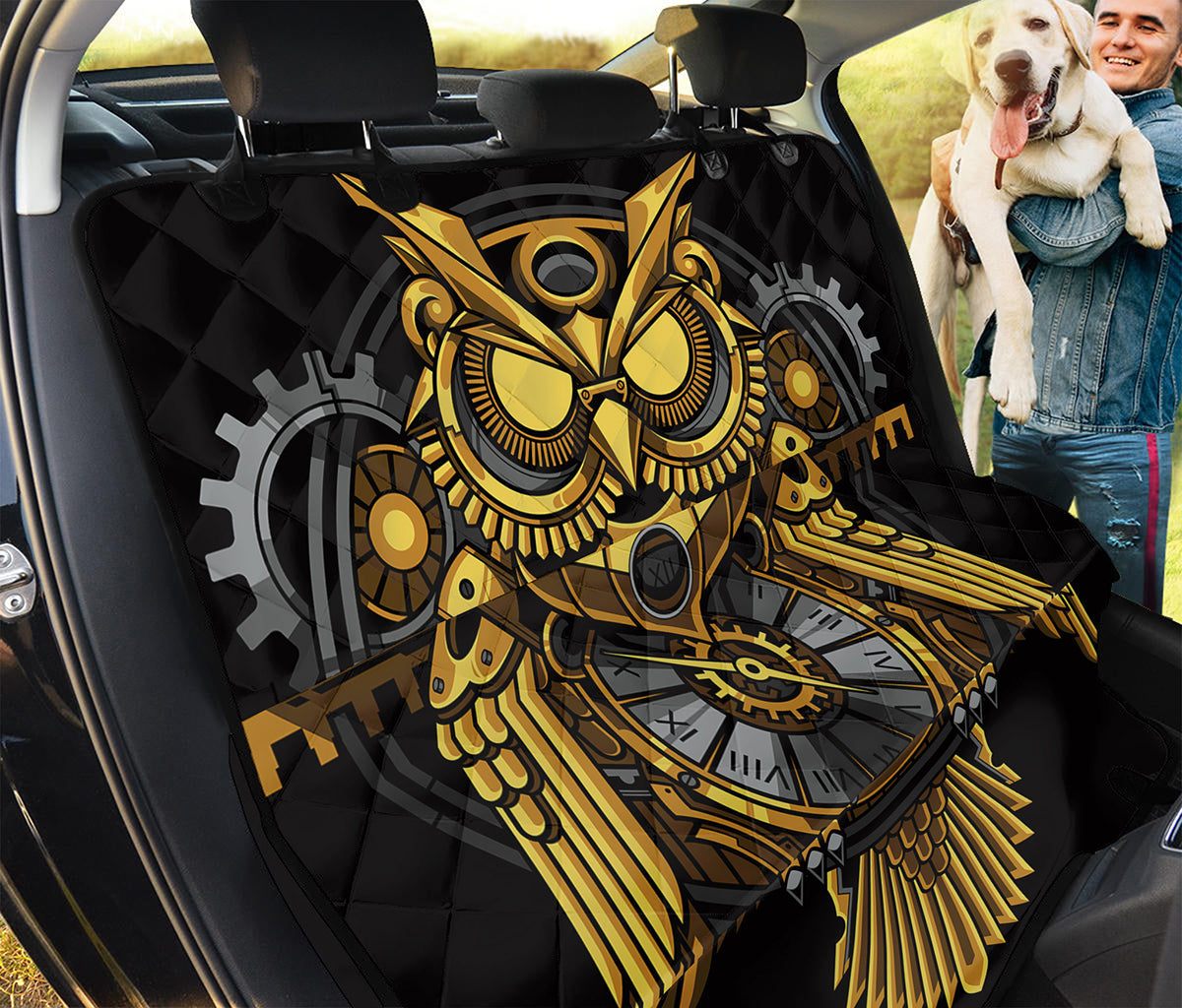 Steampunk Owl Print Pet Car Back Seat Cover
