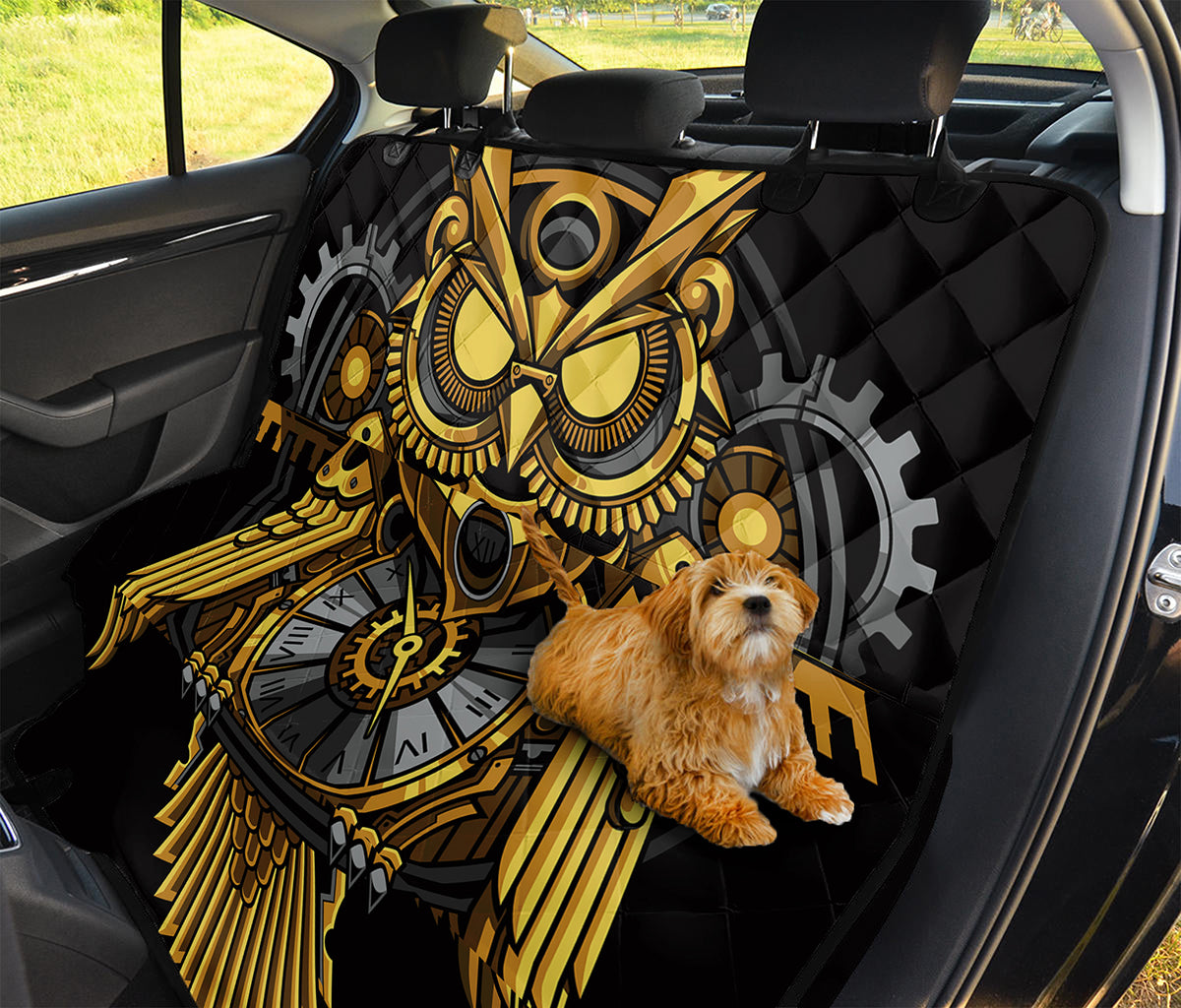 Steampunk Owl Print Pet Car Back Seat Cover
