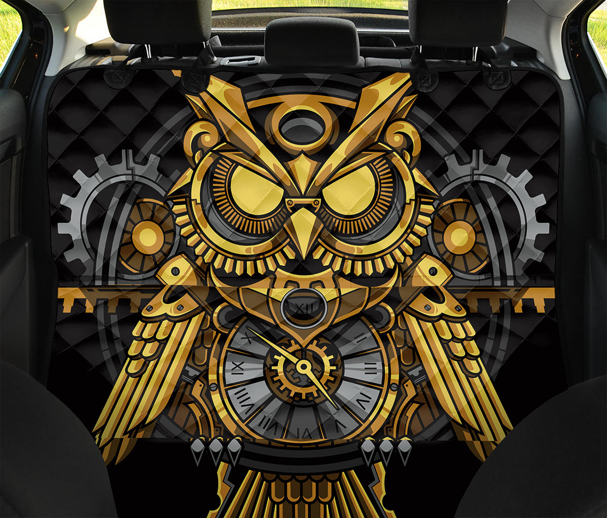 Steampunk Owl Print Pet Car Back Seat Cover