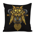 Steampunk Owl Print Pillow Cover