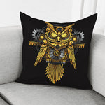 Steampunk Owl Print Pillow Cover